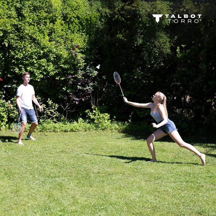 Набір для бадмінтону Talbot-Torro на 2 атакуючі ракетки, 2 ракетки, 2 волани, у високоякісній сумці. Набір для 2 атакуючих, 449411. Одинарний.