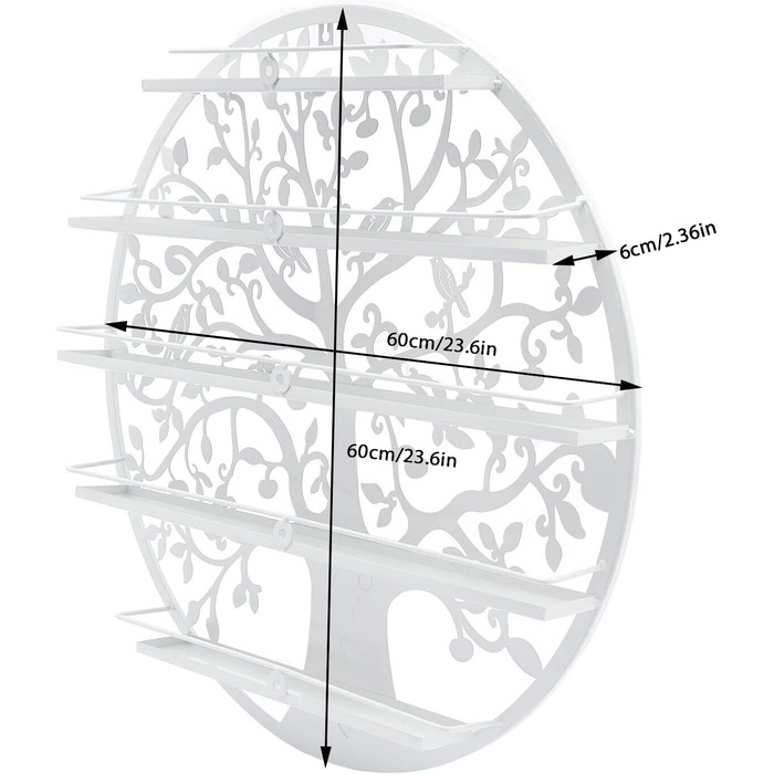 Ярусна металева полиця для лаку для нігтів Настінна полиця для лаку для нігтів Тримач стійки для лаку для нігтів Дерево, 5