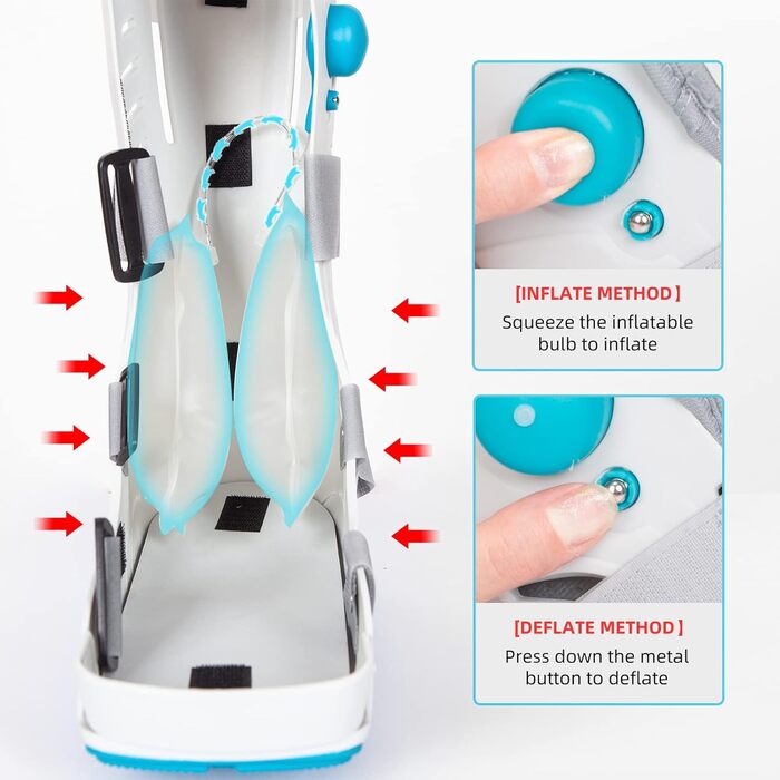 Медичні надувні черевики для ходьби, високі черевики для ходьби, черевики для переломів, повітряні ходунки, ортез для розтягнень щиколоток, відновлення після болю в стопі, стресових переломів, переломів стопи, ахіллового тендиніту (M)