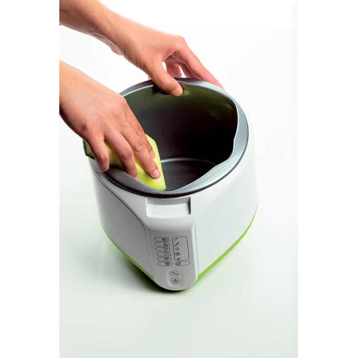 Машина для сиру та йогурту з 6 програмами, м'яка на дотик панель керування, контейнер 500 мл з антипригарним покриттям, максимальна температура 90C, включаючи книгу рецептів, 500 Вт, білий/зелений, 615