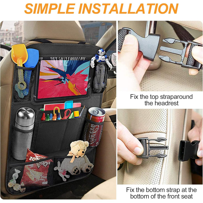 Організатор для захисту спинки автомобіля Newaner з підтримкою декількох кишень, великий органайзер для заднього сидіння автомобіл