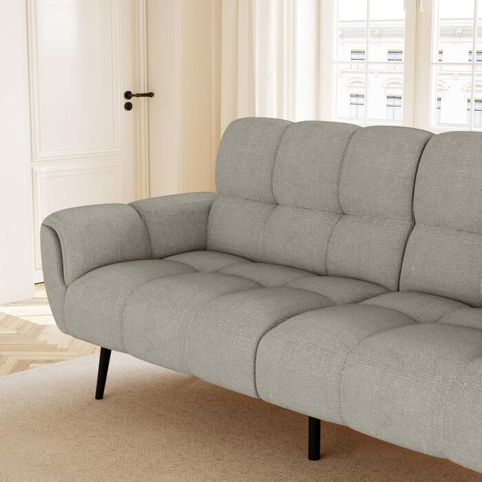 Диван JIEXI з функцією сну, 3-місний диван-ліжко, 155x85 см, зручний та підходить для вітальні, офісу, кімнати, вітальні, спальні (світло-сірий)