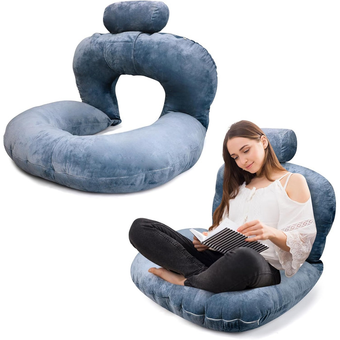 Подушка для читання Gugxiom, знімна подушка для голови для захисту талії та шиї, U-подібна подушка для стояння для дорослих та дітей для відпочинку, читання, годування грудьми, гри та відпочинку
