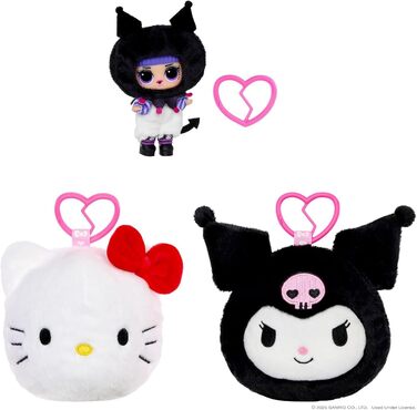 Двостороння плюшева іграшка-сюрприз. М'яка фігурка Sanrio з міні-лялькою L.O.L., 5 сюрпризів та брелок, від 4 років, 41 см