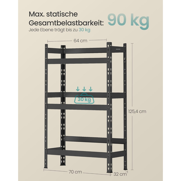 Стелаж для напоїв SONGMICS, для 3 напоїв, 3 рівні, вантажопідйомність кожного рівня до 30 кг, стійка для напоїв, стійка для пивних ящиків, сталь, підставка для ящиків, стійка для водних ящиків, чорний колір GYL001B01