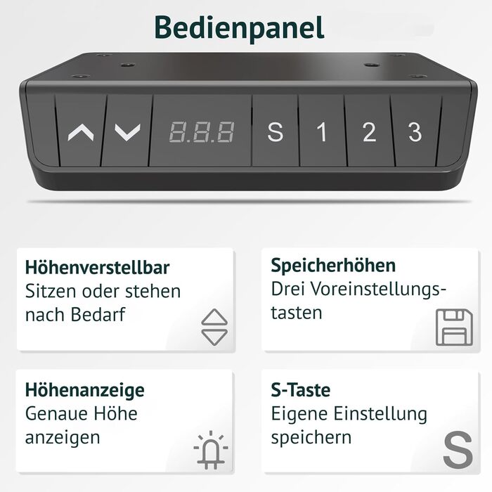 Каркас електричного столу SVITA DOBON для стільниці, регульовані по висоті ніжки, функція пам&39яті, подвійний двигун, металевий, сірий