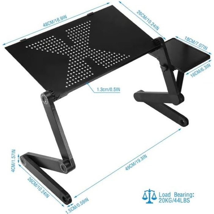 Ергономічна підставка для ноутбука FlexStand - Crystalli (Чорний), 360