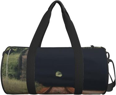Дорожня сумка-циліндр, дизайн залізнична колія над тунелем, спортивна сумка для чоловіків та жінок, тренувальний баул