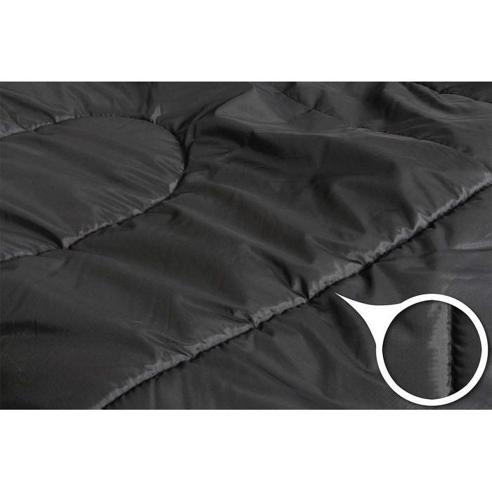 Спальний мішок normani 4-в-1 Function Extreme Outdoor Антарктика з нейлону ріпстоп з наповнювачем з порожнистого волокна 500 250 г/м, 220 x 90 см, темно-чорний, лівий