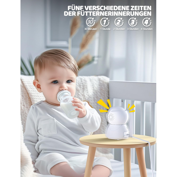 Монітор для дітей з камерою 5 дюймів 720p HD Відео Монітор для дітей Нічне бачення Режим VOX Двосторонній аудіо Моніторинг темпера