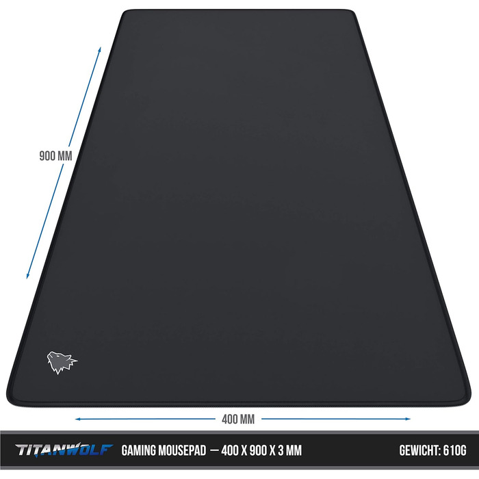 Великий XXL килимок для миші 900x400x3 мм - Настільний килимок - Ігровий килимок - Покращена точність і швидкість - Гумова основа