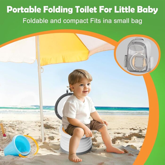 Дитяче сидіння для унітазу NAUXIU, складний горщик, складаний дитячий унітаз, вуличне сидіння для унітазу, дорожній горщик для діт