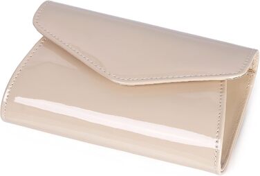 Мініатюрна вечірня сумочка-клатч з лакованої шкіри Цукерковий блиск для вечірок, свят та побачень. Колір - нюдовий