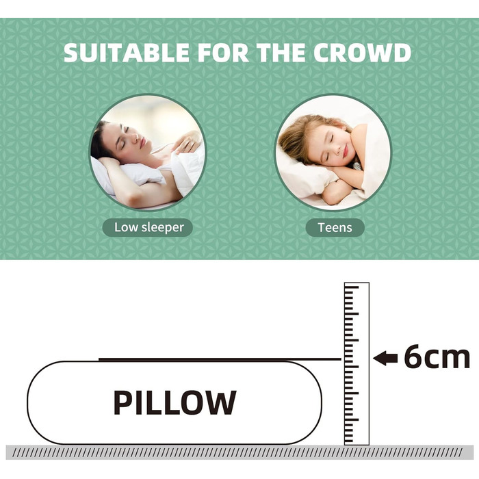 Тверда подушка плоска тонка 40x60, плоска подушка для сну на животі, низька подушка з піни з пам'яттю для дітей, подушка для сну н