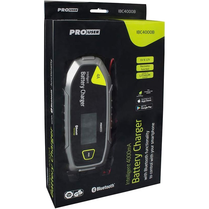 Мікропроцесорний зарядний пристрій Pro User 16636 Bluetooth 4A IBC 4000B, чорний IBC4000B