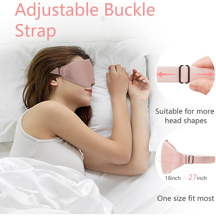 Маска для сну, 100 світлонепроникна маска для сну, 3D накладки на очі з регульованим ремінцем, піна з пам'яттю, нічна пов'язка для