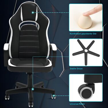 Ігрове крісло офісне крісло геймерське крісло 150 кг вантажопідйомність гоночне крісло ергономічне комп'ютерне крісло поворотне кр