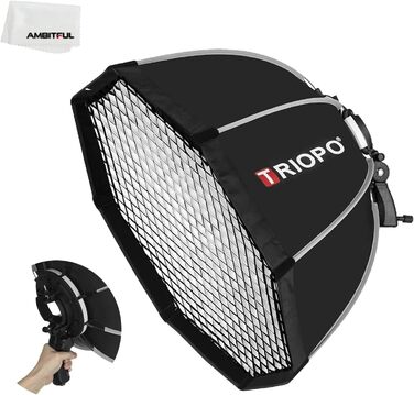 Фотодошка Triopo 90 см Speedlite Flash Восьмикутна парасолька Softbox Швидка установка Speedlite Flash Softbox стільникова сітка для студійного стробоскопа Outdoor Fotografy (90см)