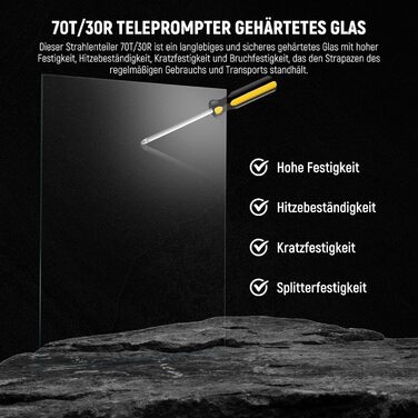 Дюймовий розсіювач променів для телесуфлера DIY, 70T/30R, заміна скла телесуфлера, 12,4&39 x 12,4 x 0,8/31,5 x 31,5 x 0,2 см, загартоване скло промислового класу, NA17, 17-