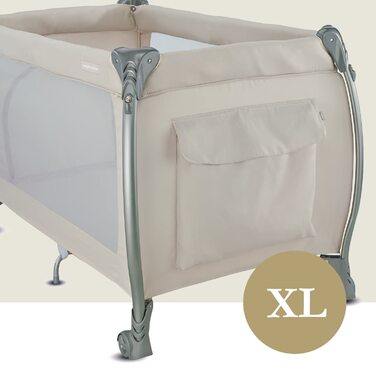 Дорожнє ліжечко Inglesina Lodge, сірий колір, сучасний дизайн, подвійна висота, зручне та портативне, захист від комах, багатофункціональне