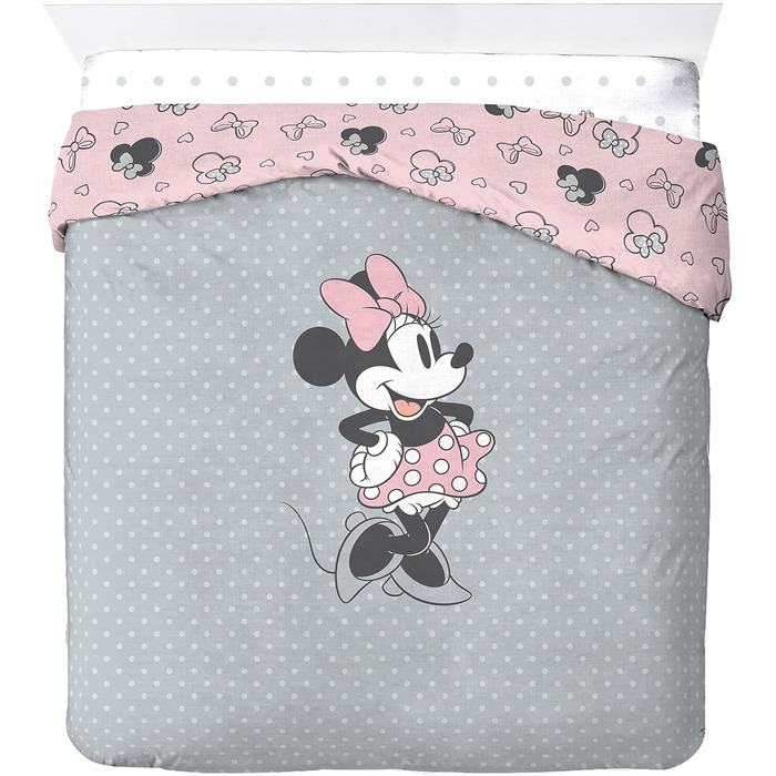 Комплект дитячої постільної білизни Disney Minnie One of a Kind з 100 бавовни з 4-х предметів, розмір двоспального ліжка 200x200 с