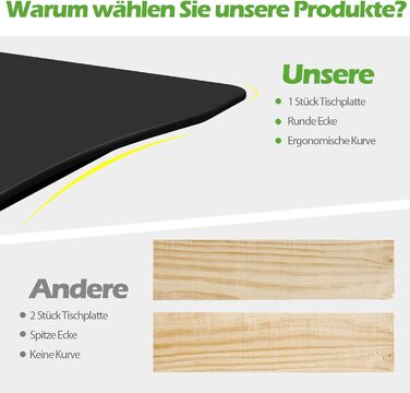 Комп'ютерний стіл COSTWAY регулюється по висоті від 70-107 см, мобільний стіл на коліщатках, стіл для ноутбука на коліщатках з 2 г