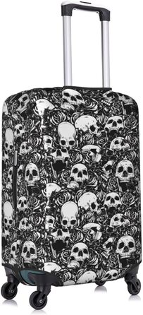 Чохол для валізи BREAUX з квітковим та дизайном черепа, унікальний двосторонній принт, білий, малий розмір