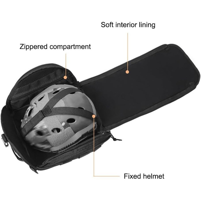 Тактична сумка для шолома, легка сумка для шолома, стійка до подряпин, сумка для шолома, м&39яка сумка для зберігання страйкбольного шолома, сумка-сумка для шолома MOLLE Clamshell для спорту, полювання, хакі