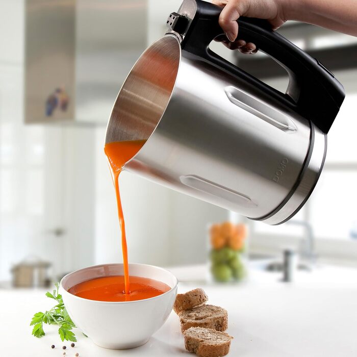 Супова плита Domo DO498BL, нержавіюча металева, 1,6 літра, чорна