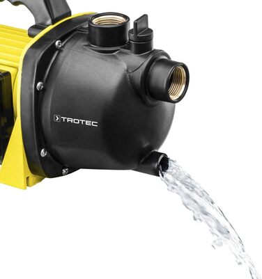 Насос садовий TROTEC TGP 1000 E потужність 3300 л/год, 1000 Вт тиск 4,2 бар, висота подачі 42 м, глибина всмоктування до 7 м, IPX4, насос для збору дощової води, цистерн, ставків