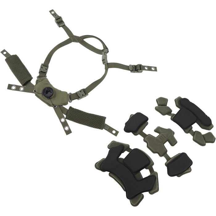 Тактична система підвіски шолома Dial з ремінцем для підборіддя для ACH, Mich, Team Wendy, FMA, EXF, з м&39якою комфортною підкладкою, кріпильними гвинтами, аксесуарами, губкою армійського зеленого кольору