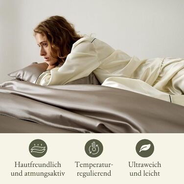 Комплект постільної білизни LilySilk 3 шт. підковдра 200 х 200 см і 2 наволочки 80 х 80 см, 19 momme, шовковий комплект постільної