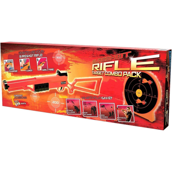 Комбінований набір Petron SURESHOT для дітей з помповою гвинтівкою та мішенню, помаранчевий/чорний (1 комплект)