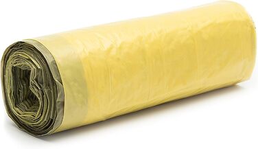 Надзвичайно міцні жовті пакети - пакет для переробки зі шнурком, 90 літрів, товщина матеріалу 22 мкм - жовтий пакет (10 рулонів)