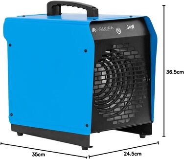 Тепловентилятор 3000 Вт будівельний обігрівач електричний 3 кВт для майстерні наметовий обігрівач кемпінговий, портативний обігрів