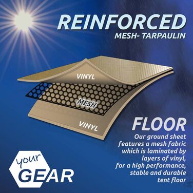 Ваш намет GEAR Desert Cotton - 2 розміри Ø 4 м або Ø 5 м, від 4 до 10 осіб - вшита ПВХ підлога, спальна кабіна, навіс, захист UPF 50, водяний стовп 10000 мм, кемпінговий намет, круглий намет, типі Desert 8 Pro