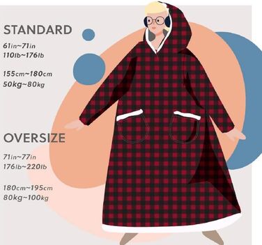 Затишна ковдра з рукавами, Велика м&39яка ковдра з капюшоном, Светр з шерпа-капюшоном для жінок та чоловіків, Пухнаста фланелева ковдра для телевізора з рукавами, Портативна ковдра на все тіло, Синій