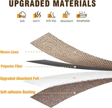 Льняні сходинки Deerly, нековзні, для дерев&39яних сходинок, що знімаються та наклеюються, для внутрішніх сходів, із самоклеючою основою, 20,3 x 76,2 см, бежевий колір, 15 шт. 8&39 x 30&39 бежевий 15