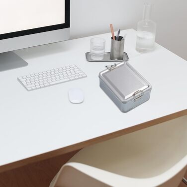 Металева коробка для зберігання прямокутна банка з білого металу з надійною кришкою, герметичні багатоцільові контейнери для кави, чаю, прикрас, цукерок, шоколаду для кухні, комори, сріблястого кольору