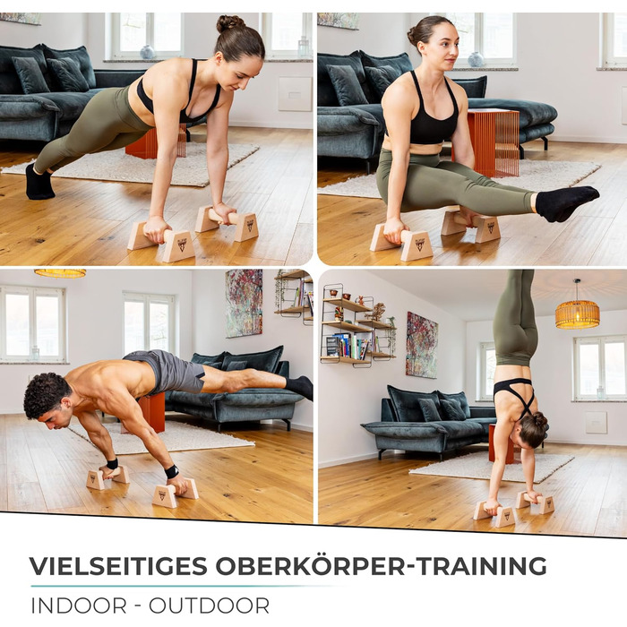 Дерев&39яні ручки для віджимань PULLUP & DIP, включаючи бандажі для зап&39ястя ергономічні ручки для стійки на руках, нековзні перекладини для віджимань, калістеніки, фітнесу та тренування верхньої частини тіла