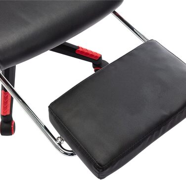 Ігрове крісло з підставкою для ніг, офісне крісло, ігрове крісло, письмове крісло, обертове крісло, чорно-червона штучна шкіра