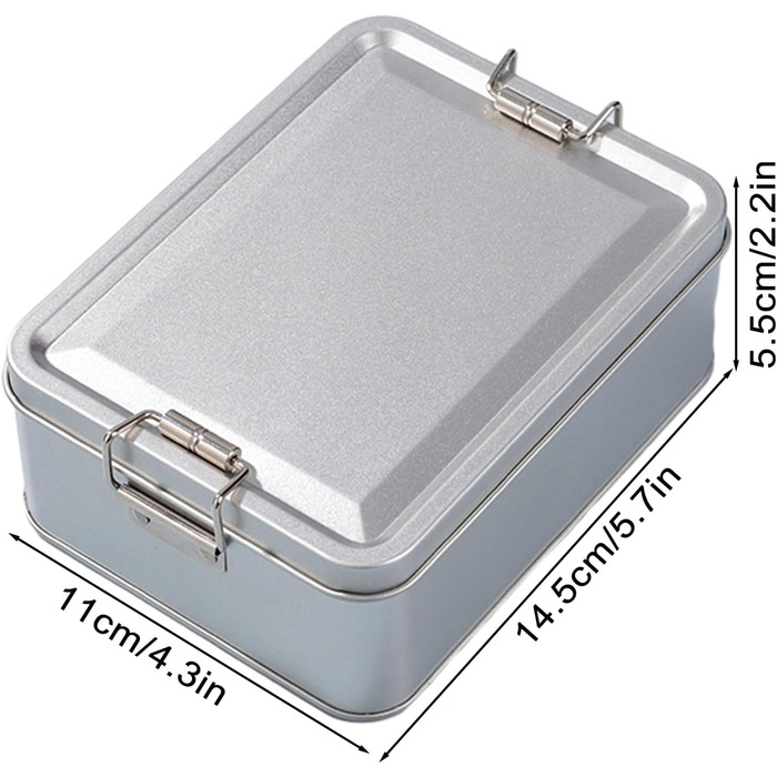 Металева коробка для зберігання прямокутна банка з білого металу з надійною кришкою, герметичні багатоцільові контейнери для кави, чаю, прикрас, цукерок, шоколаду для кухні, комори, сріблястого кольору