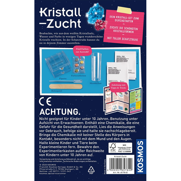 Набір для експериментів Crystal Breeding KOSMOS, вирощування кристалів