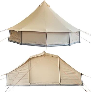 Водонепроникний 4-сезонний кемпінговий намет, пірамідальний намет з бавовни та льону, сімейний намет, намет-вігвам з отвором для дров&39яної печі/вентиляцією, знімною підлогою, великою житловою зоною, багато місця для зберігання речей, розкішний намет, ви