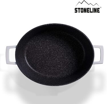 Каструля для запікання з кришкою індукційна 32 см, 6,6 л, лита алюмінієва каструля з покриттям зі справжніх кам'яних частинок, кас