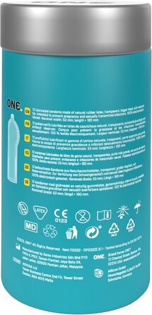 Презервативи ONE Pleasure Plus Унікальний стимулюючий мішечок для посилення відчуттів Веганські, без ГМО, з натурального каучукового латексу 12 шт.