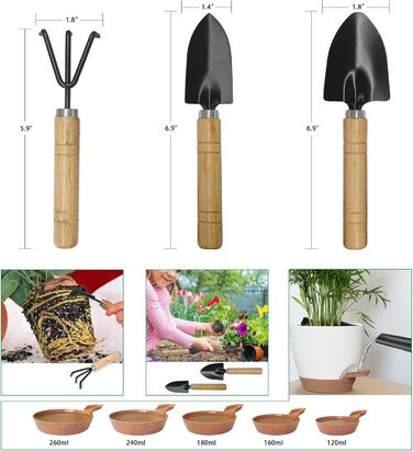 Пакетів пластиковий квітковий горщик з системою поливу, 17.8/16.5/15.2/13.9/12.7 см самополиваюча сівалка з блюдцем кругла сівалка