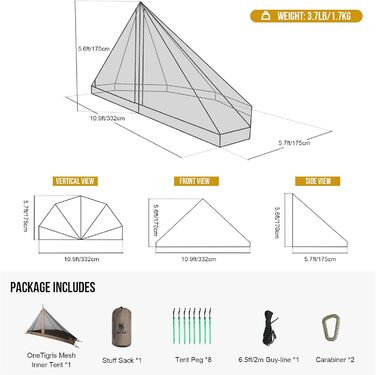 Напівкупольний сітчастий внутрішній намет на 2-3 особи з водонепроникною підлогою 4000 мм для кемпінгу та походів, пірамідальний намет на 4-6 осіб