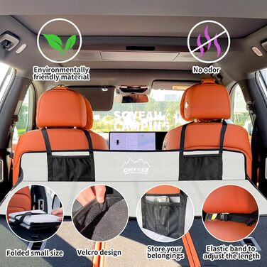 Автомобільний матрац SUV Надувний матрац 2 особи Надувний матрац для подорожей, кемпінгу, спального килимка, самонадувного матраца з ножним насосом та подушкою Надувне кемпінгове ліжко 183 * 13 * 7 см світло-сірого кольору - Підтримка автомобільного матра