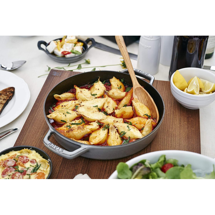 Сковорода / сковорідка для паельї STAUB з двома ручками, 34 см, чавун, для всіх типів варильних поверхонь, графітовий сірий